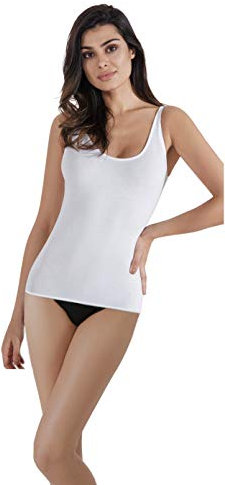 Coconuda® Confezione da 3 Canottiera Donna Cotone Spalla Larga e Spalla Stretta Cannottiere Eleganti Canotta Donna Intimo Cotone Maglia Intima Donna Magliette Top Nero Bianco