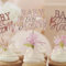 Ginger Ray Rose Gold Floral Baby Shower Cupcake Toppers, 12 pack