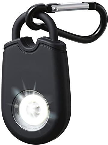 Alarme Personnelle - Porte-clés de Sirènes de Sécurité 125db avec Lampe de Poche, Sirène de Porte-clés de Sécurité D'urgence avec Mousqueton, pour Femmes, Enfants, étudiants âgés (noir)