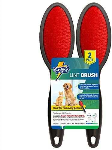 Twinko Max Lint Brush, Lint Remover, Pet Hair Remover, Clothes Brush, Magic Lint Remover Brush, Sheet and Carpet Cleaning Brush, 2-Sided and Reusable, No Need Lint Roller Refill.