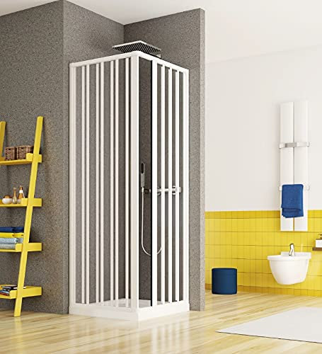 LineaDoccia Box doccia in PVC 2 lati apertura angolare a soffietto su misura (70x80)