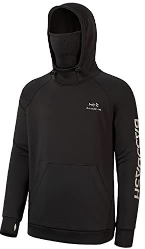 Bassdash Herren Fleece Hoodie Warmer Pullover Kapuzenpullover mit Schlauchschal Wasserdicht Jagd Angeln Sweatshirt FS18M