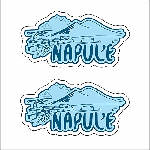 AMA shop SOUVENIR NAPOLI Aufkleber (Paar) aus PVC für Wandtattoo, Auto, Motorrad, Wohnmobil