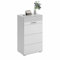 xonox.home Garderobe Linus Schuhkommode Schuhschrank Kommode Highboard Stauraumschrank in Front weiß Hochglanz Korpus weiß, ca.37x55x96 cm