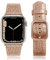 Tuocal Bracelet en cuir compatible avec Apple Watch 38 mm, 40 mm,Bracelet de rechange en cuir véritable pour Apple iWatch Series 7 6 5 4 3 2 1 SE Sport Edition pour homme et femme,Paillettes or rose