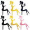 Borsgye 12 PCS High Heel Girl Cake Toppers Sitting Girl Silhouette Acrylic Cupcake Topper Happy Birthday Cake Topper Engagement Cake Toppers Decorations for Various Birthday Party Anniversary