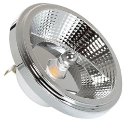LEDKIA LIGHTING - Ampoule LED G53 7W | 400lm AR111 | Éclairage commercial | Angle 24° pour vitrines | Durée de vie 40,000h, Blanc Chaud 2700K, Aluminium