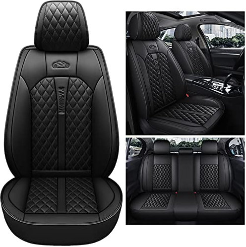 nenyan Autositzbezüge Komplett Set Universal | Schonbezüge für Audi A3 8P Q5 A6 C6 A4 A5 Sportback B7 Avant 8V C7 A1 B9 Audio Rs4 5 6 7 R8 S5 S6 S7 S8 Q3 | Auto Sitzbezüge, Schwarz Standard