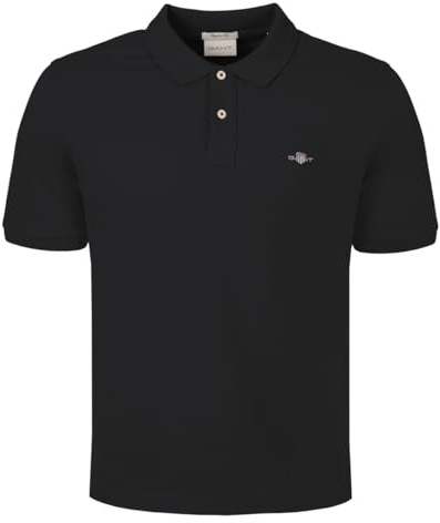 Gant Herren REG Shield SS Pique Polo Polohemd, Black, 5XL