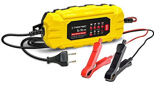 TROTEC Batterieladegerät PBCS 2A Erhaltungsladegerät Ladegerät für Auto und Motorrad ideal für Fahrzeuge mit 12-V-Batterie Winterlademodus