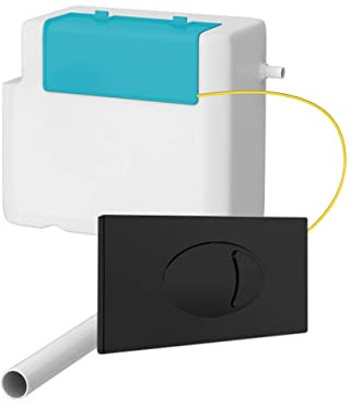 home store Concealed Cistern Square Large Button Dual Flush Black