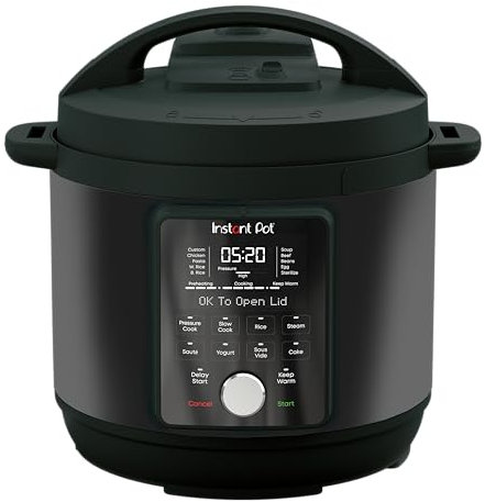 Instant Pot Duo Plus con multicooker whisperquiet da 5,7l, nero. Cuoce a pressione, cottura lenta, cuociriso, rosola, prepara yogurt, scalda, cuoce a vapore, sous vide, prepara torte, facile da pulire