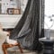 Sedefen Boho Vorhänge Landhausstil Baumwolle Leinen Gardinen Blickdicht Schwarz Weiß Streifen Leinenoptik Gardinen mit Quaste Verdunkelung Vorhang für Wohnzimmer Schlafzimmer,2er set (B) 150x200cm (H)