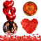Bougies Romantiques et Pétales,Romantique Décorations Set,cadeaux fete des mere,50 Bougies en Forme de Coeur,1000 Pétales de Rose Rouges en Soie,5 Ballons Coeur Rouges,Décoration pour Mariage