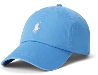 Polo Ralph Lauren Mens Cotton Chino Ball Cap, New England Blue, One Size