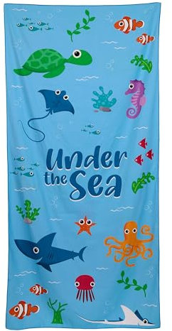 Puckator Strandtuch aus Mikrofaser, 180 x 85 cm, Meerestiere - Under The Sea