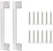 Door Latch Guard Plate, Door Security Protector Door Latch Shield, Stainless Steel Security Door Lock, Cover to Block Access to The Door Lock/Deadbolt Latch for Bathroom Doors (7''- 2Pack, Sliver)