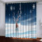 Gardinen Wohnzimmer Kinderzimmer Verdunkelungsvorhang 3D Elch-Weihnachtsschneeszene Druck Vorhänge Blickdicht Schlafzimmer Thermovorhang Mit Ösen, 2Er Set Fensterdekoration 230X234Cm (HxB)