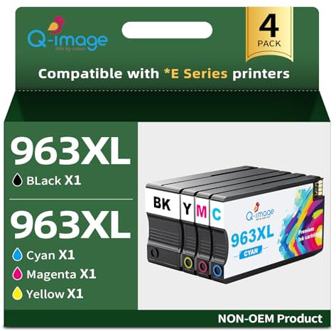 963XL Wiederaufbereitet Tintenpatrone Ersatz für HP 963 963XL Arbeit mit Hp OfficeJet Pro 9010 9012 9013 9014 9015 9016 9018e 9019e 9020e 9022e 9025e (4er-Pack)