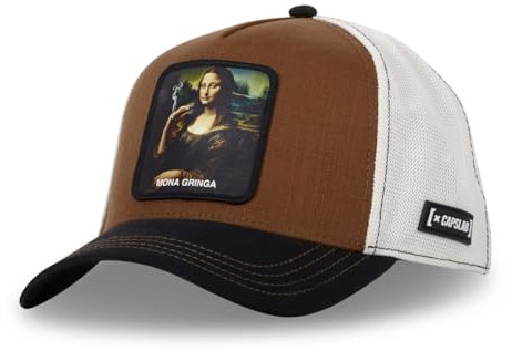 Capslab Mona Lisa Trucker Cap Basecap Baseballcap Truckercap Meshcap (One Size - braun-schwarz)