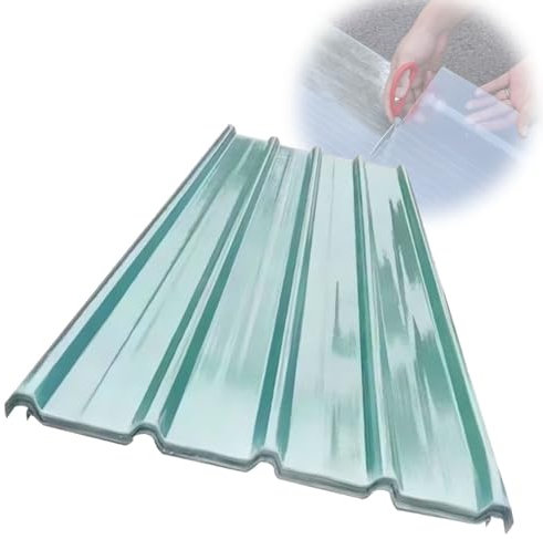 10 Piezas Panel para Tejado Transparente Paneles de Iluminación a Prueba de Lluvia 1.2mm Grosor Chapa Tejado de Aislamiento Placa Ondulada Fácil de Cortar(43x35-110x90cm)