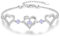 CDE Armband Damen 925 Sterling Silber Herz Rosegold Geschenk für Sie Geburtsstein Armbänder Frauen Schmuck Weihnachten Valentinstag Geburtstags Muttertags (Platin - Juni, Kupfer)