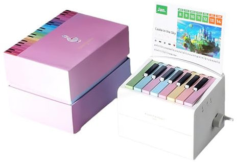 Klavierkalender 2025, Sänger Taylor Klavierkalender, Spielbarer Klavier Tischkalender mit 52 Wochen Notenblätter, Kreative Geschenk für Familie oder Freunde (Weiß)