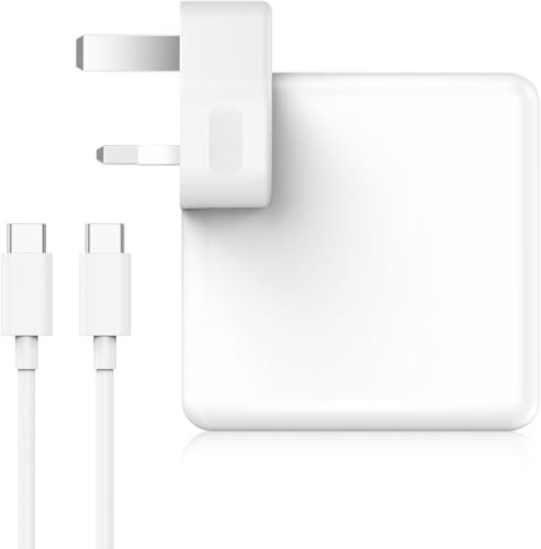 MacBook GaN 100W/96W, Super Fast USB C Mac Charger with 2.5m Type-C Cable, UK Plug MacBook Pro Charger Compatible with MacBook Pro, MacBook Air, iPad Pro, Samsung, Lenovo and all USB-C Devices