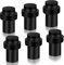 Door Stop, 50mm Black Door Stoppers for Floor Wall Mount, Rubber Door Bumper, Indoors Outdoors Doorstops, Stainless Steel Heavy Door Stopper for Skirtings, 6 Pack