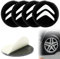 FUWUDI 4 Pièces Cache-moyeux Autocollants pour Citroen 65mm, Insigne Couvercle de Jante Autocollant, Hub Centre Caps Cover Sticker