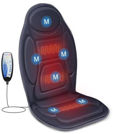 Snailax Cojín de Masaje, cómodo masajeador con vibración para Espalda, Asiento de Masaje para Relajarse en casa y en la Oficina, Regalos para Hombre/Mujer/Familia