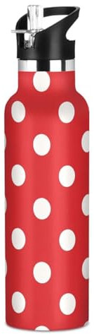 Botella de agua de gimnasio a prueba de fugas, sin BPA, con popote, a prueba de fugas, doble pared, aisladas al vacío, para deportes de gimnasio