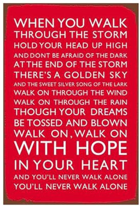 Liverpool Football Gifts for Men Women, You'll Never Walk Alone Metal Sign Wall Decor, Vintage Liverpool Wall Stickers Flag Signs LFC Decorations Birthday Gifts Walk Alone Wall Poster Sticker