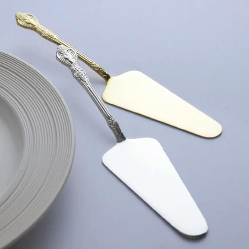 Vintage Stainless Steel Cake Shovel Engraved Pizza Knife Pie Cheese Pastry Server Cake Slicer Divider Knives Baking Tools