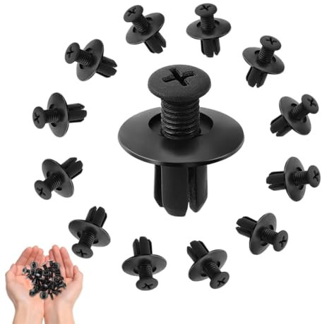 JUGUTA Lot De 50 Rivets À Expansion En Plastique De 8 Mm - Clips De Fixation Pour Voiture - Clips De Renfort De Pare-Chocs - Rivets En Plastique - Pour Voiture