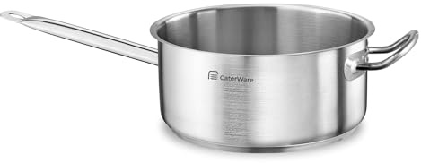 CATERWARE Casserole 24 cm – Grande cône en acier inoxydable pour sauces, accompagnements et plats polyvalents