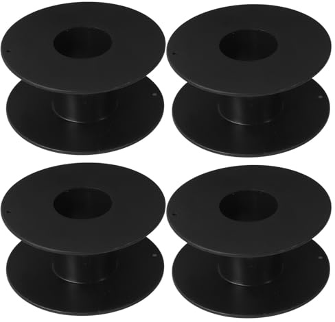 HOUDERCO Carrete de Cable de Extensión de Plástico Negro, Paquete de 4 Piezas, Herramienta Versátil y Ligera para Almacenamiento al Aire Libre Gran Capacidad y Resistencia Deformación