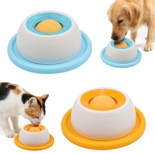 2 Pcs Lick Bowl para Perros, Dispensador de Golosinas, Juguete para Lamer Perros, Cuenco Antideslizante para Lick, Reductor de Aburrimiento