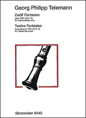 Fantaisies (12) d'après : TWV 40/2-13 --- Flûte Alto/Piano