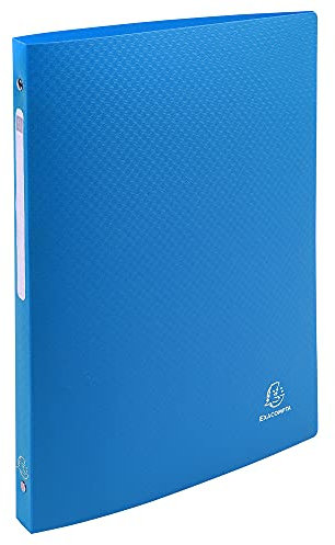 Exacompta 51192E Ringhefter OPAK DIN A4 aus Kunststoff mit 4 Ringen 20 mm breit hellblau ideal für Schule und Büro Ringhefter Ringordner Ringbuchordner