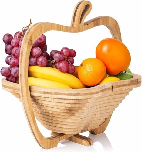 paradieseinkauf Frutero Plegable de bambú, diseño de Manzana