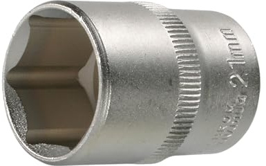 SW-Stahl 05612L Steckeinsatz 1/2 Zoll, 21 mm Sechskant Nuss | Chrom-Vanadium-Stahl, Matt Verchromt, 38 mm Länge, 12,5 mm Antriebs-Vierkant, Außensechskant Profil, Lose Verpackt