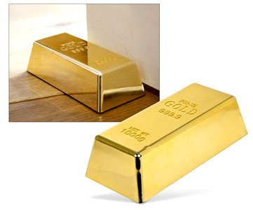 Türstopper Goldbarren Fake