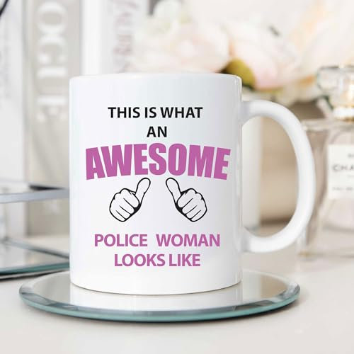 60 Second Makeover Limited This is What an Awesome Police Woman Looks Like Mug Present Gift Cup Birthday Christmas Police Officer Gifts Coffee Cup Ceramic