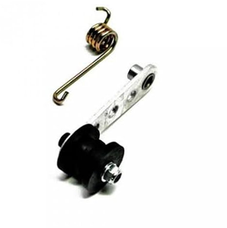 NC - Tensor de cadena de transmisión Derbi Senda para 50 cc a 9590, tensor de cadena completo. La longitud de eje a eje del brazo es de 88 mm. La longitud del eje al final del resorte es de 70 mm de un lado 22 mm del otro. La fijación del tensor.