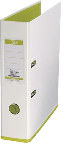 ELBA Ordner myColour PP/10489WE/GH B285 x H318 mm weiß/hellgrün 80 mm