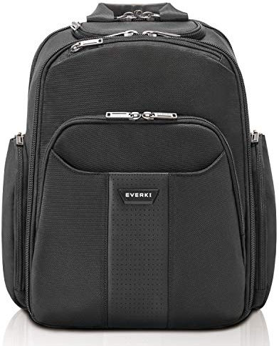 Everki Versa 2 Laptop Rucksack bis 14,1 Zoll, Macbook 15 Zoll, Ecken-Schutz, Trolley-Lasche, Schwarz, 21.5 L