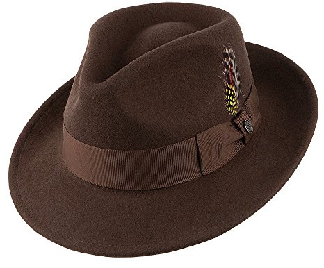 Jaxon & James Crushable C-Crown Wool Felt Fedora Hat - Black
