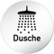 Türschilder24 XXL Türschild • Ø 100 mm • Schild Dusche • aus Aluminium Vollmaterial • geschliffene Edelstahloptik • 100% Made in Germany