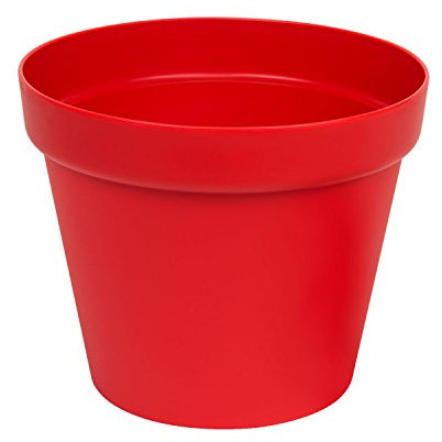 Rouge Pot de Fleur Patio Brillant, 45 cm diametre